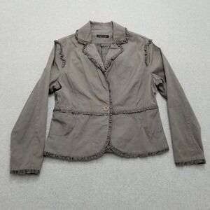 Destiny Jacket Womens Medium Large Gray Brown Button Outdoor